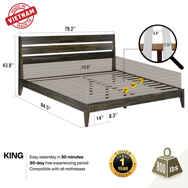 Emery Solid Wood Bed Frame - view 20