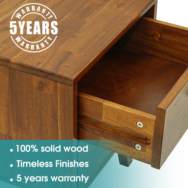 Silvia Solid Wood Nightstand - close-up