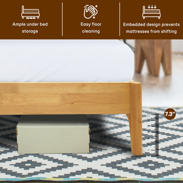 Haven Solid Wood Bed Frame - dimensions