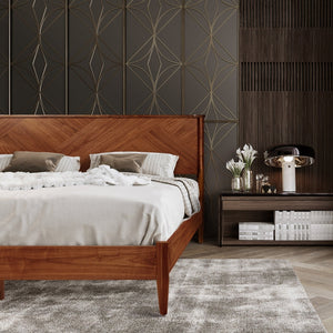Panthera Solid Wood Bed Frame With Headboard - view 12