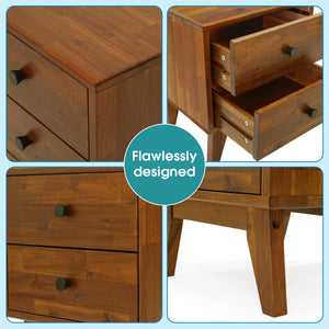 Silvia Solid Wood Nightstand - dimensions