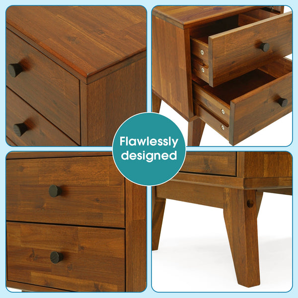 Silvia Solid Wood Nightstand - dimensions