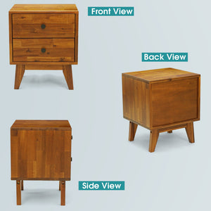 Silvia Solid Wood Nightstand - in use