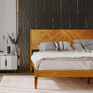 Gazelle Platform Bed Frame With Headboard - close-up
