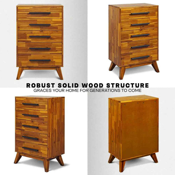Linea Solid Wood Dresser - detail view