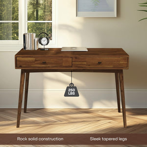 Acacia Lagom 48' Solid Wood Work Desk with Drawers for Functional Home Office - view 14