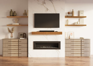 Farmhouse Aged Oak Floating Shelves (2Pack) - front view