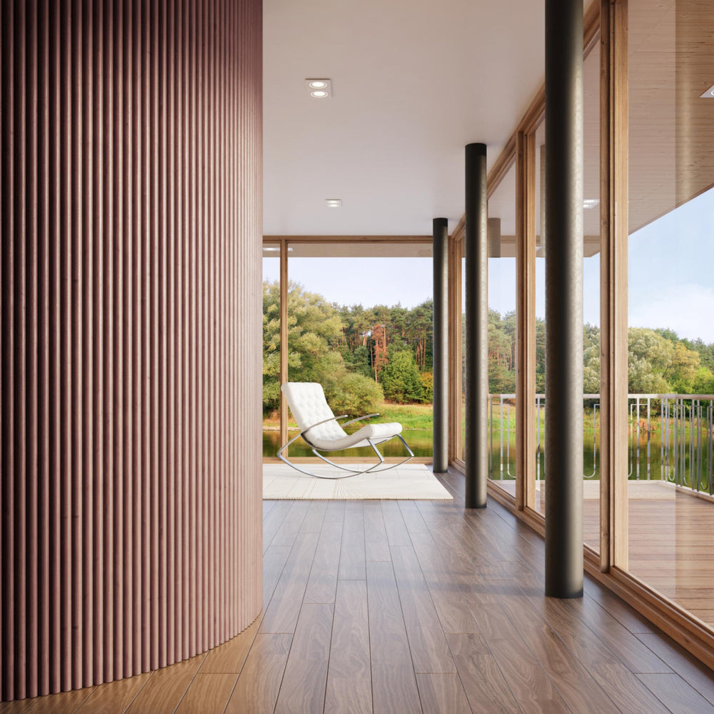 2-Pack Flexible Fluted Wall Panels - Smoked Oak