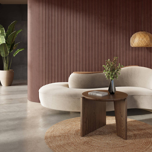 2-Pack Flexible Fluted Wall Panels - Smoked Oak - side view