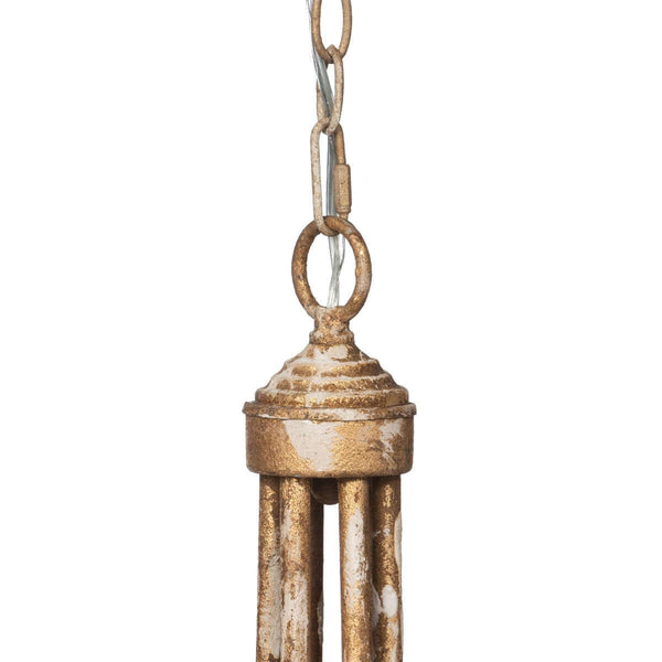 French Country Farmhouse Chandelier in Antique Gold Iron - alternate view