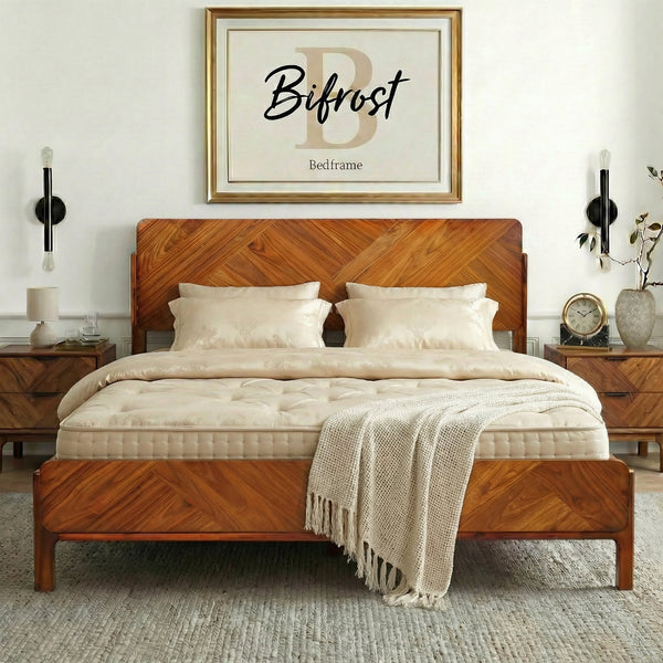 Bifrost Solid Wood Bed Frame With Headboard