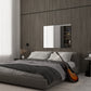 bedroom gray wood wall panels