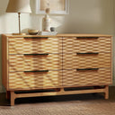 Elara Solid Wood Dresser with 6 Drawers - front view