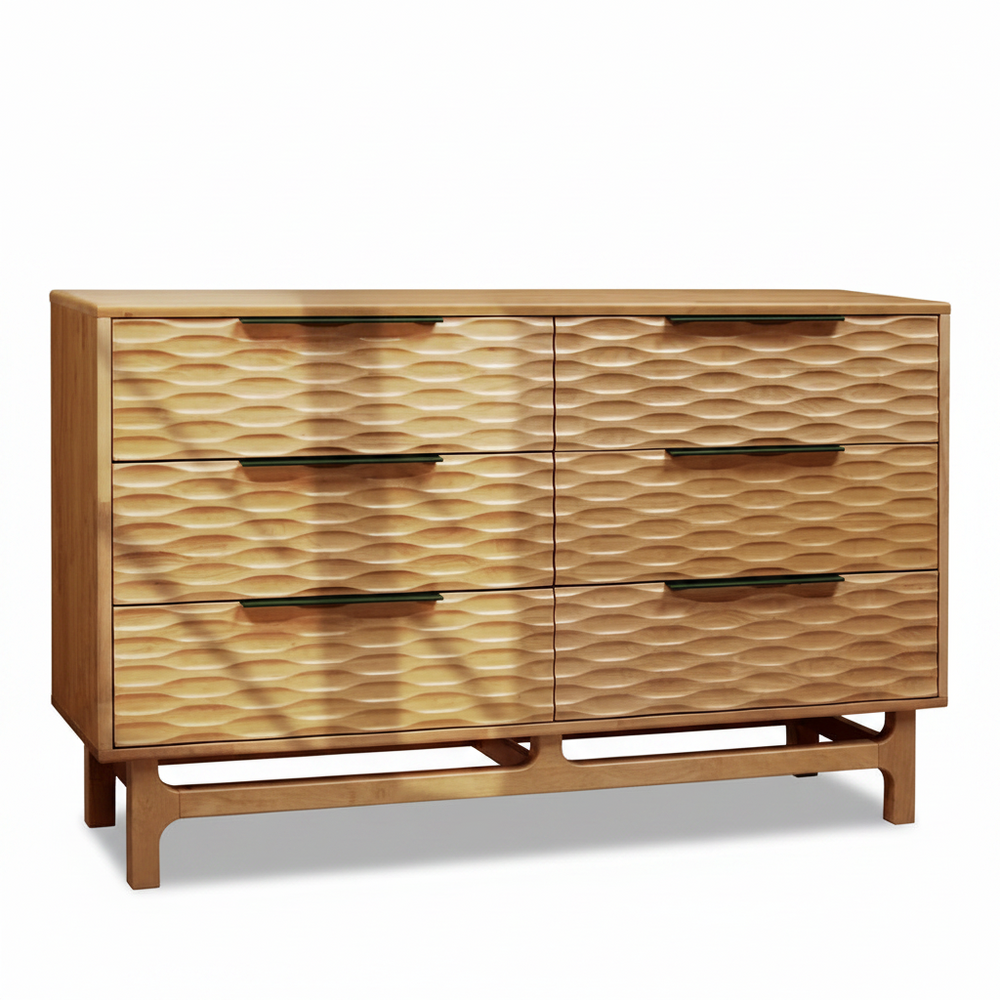 Elara Solid Wood Dresser with 6 Drawers