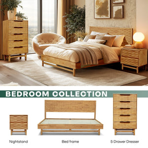 Elara Solid Wood Dresser with 5 Drawers - in use