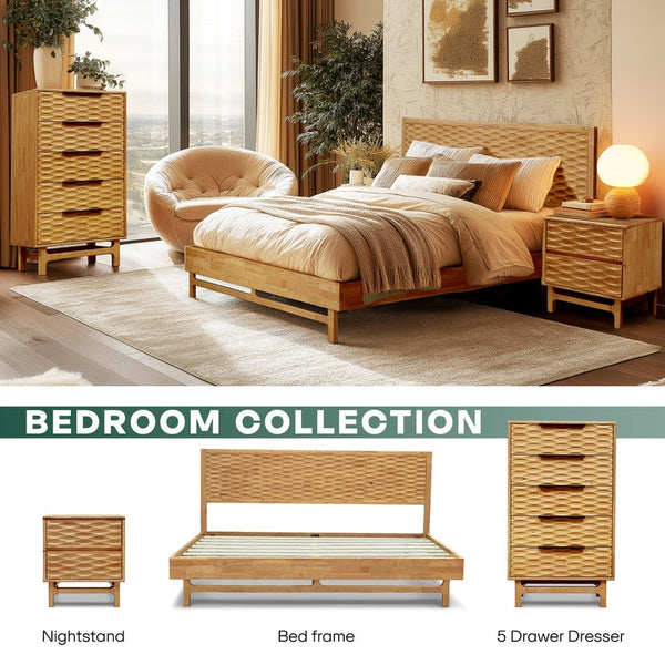 Elara Solid Wood Dresser with 5 Drawers - in use