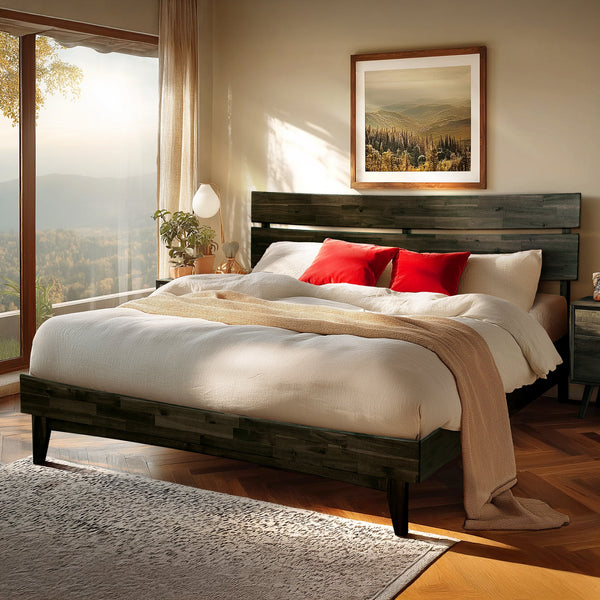 Aurora Solid Wood Bed Frame - lifestyle photo