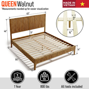 Bosk Solid Wood Bed Frame - detail view