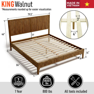 Bosk Solid Wood Bed Frame - side view