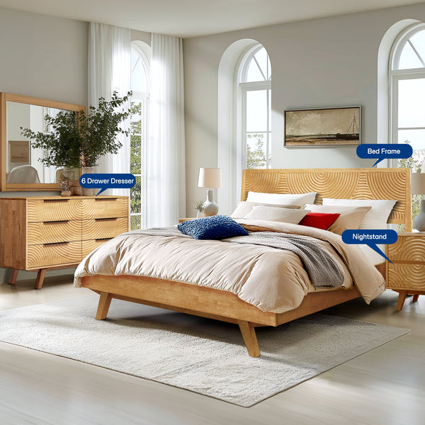 Harmony Solid Wood Dresser with 6 Drawers - in use