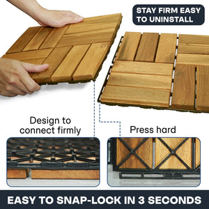 Tranquillo Solid Wood Premium Deck Tiles set 10 for Stylish Outdoor Spaces - view 12
