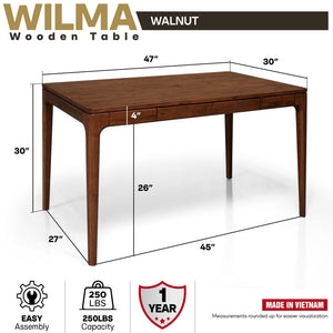 Wilma 48' Rubber Wood Desk - view 12