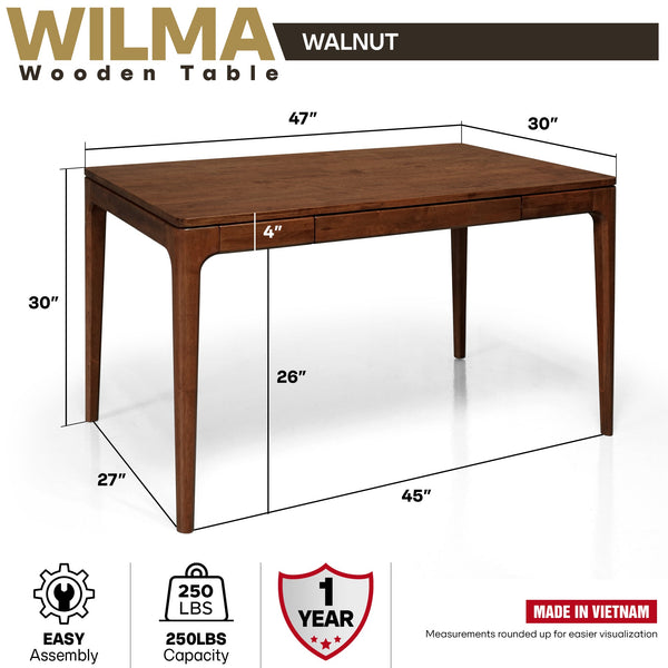 Wilma 48' Rubber Wood Desk - view 12