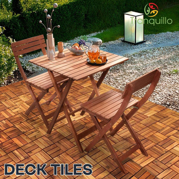 Tranquillo Solid Wood Premium Deck Tiles set 10 for Stylish Outdoor Spaces - alternate view