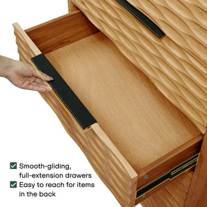 Elara Solid Wood Dresser with 5 Drawers - detail view