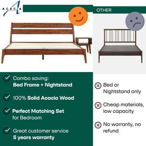 [Buy 1 Get 1] Callisto Solid Wood Bed Frame and Nightstand