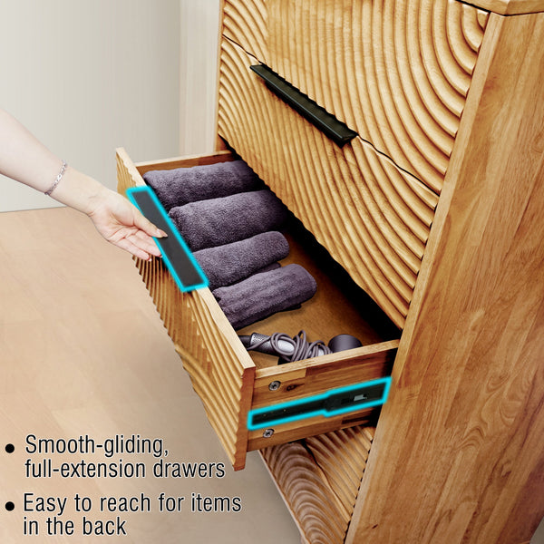 Harmony Solid Wood Dresser with 5 Drawers - close-up