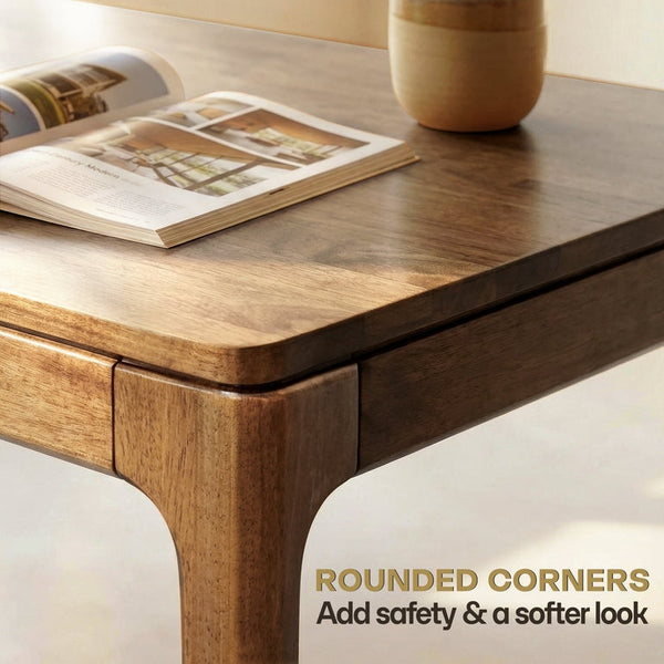 Wilma 48' Rubber Wood Desk - detail view