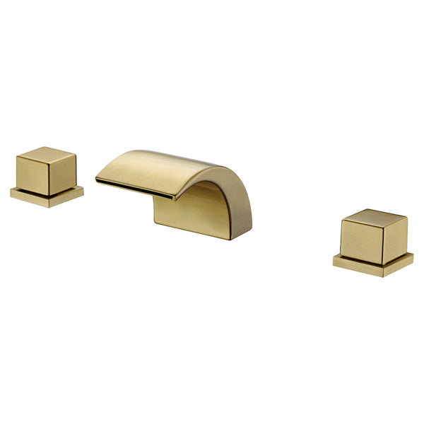 Brushed Gold or Matte Black Or Brushed Nickel Waterfall Bathroom Sink Faucet - detail view