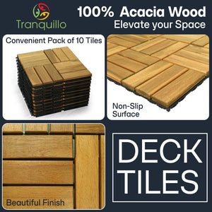 Tranquillo Solid Wood Premium Deck Tiles set 10 for Stylish Outdoor Spaces - view 14