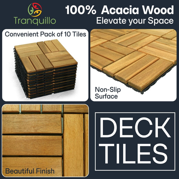 Tranquillo Solid Wood Premium Deck Tiles set 10 for Stylish Outdoor Spaces - view 14