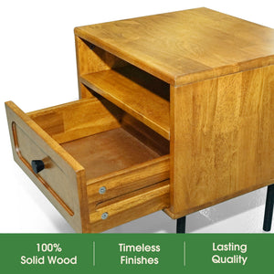 Savana Solid Wood Single-Drawer Nightstand