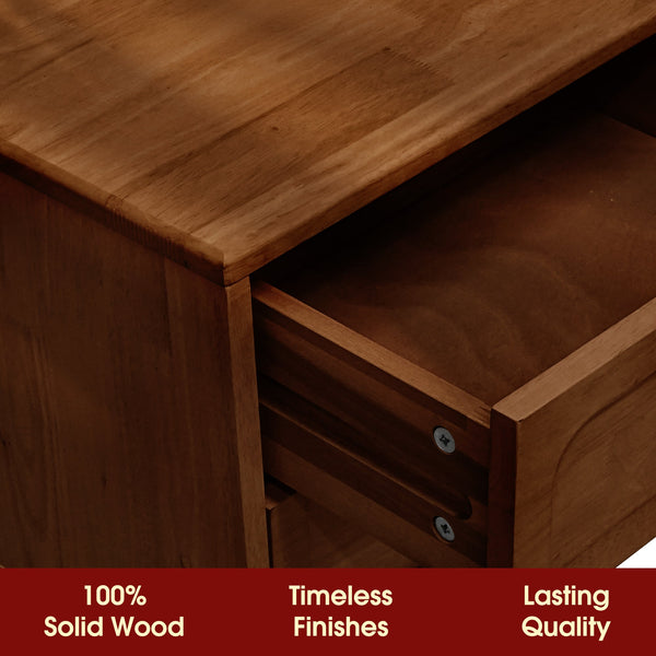 Savana Solid Wood 2-Drawer Nightstand - lifestyle photo
