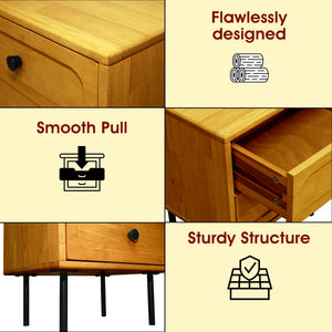 Savana Solid Wood 2-Drawer Nightstand