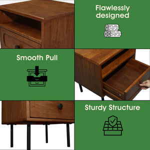 Savana Solid Wood Single-Drawer Nightstand - view 15