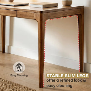 Wilma 48' Rubber Wood Desk - close-up