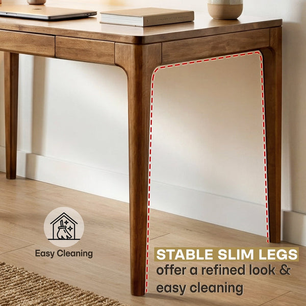 Wilma 48' Rubber Wood Desk - close-up
