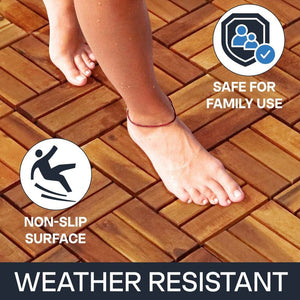 Tranquillo Solid Wood Premium Deck Tiles set 10 for Stylish Outdoor Spaces - front view