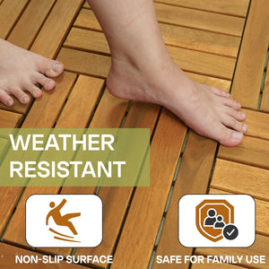 Tranquillo Acacia Deck Tiles 6 Slat Interlocking Decking Tiles set 9 - Indoor & Outdoor Flooring - view 15