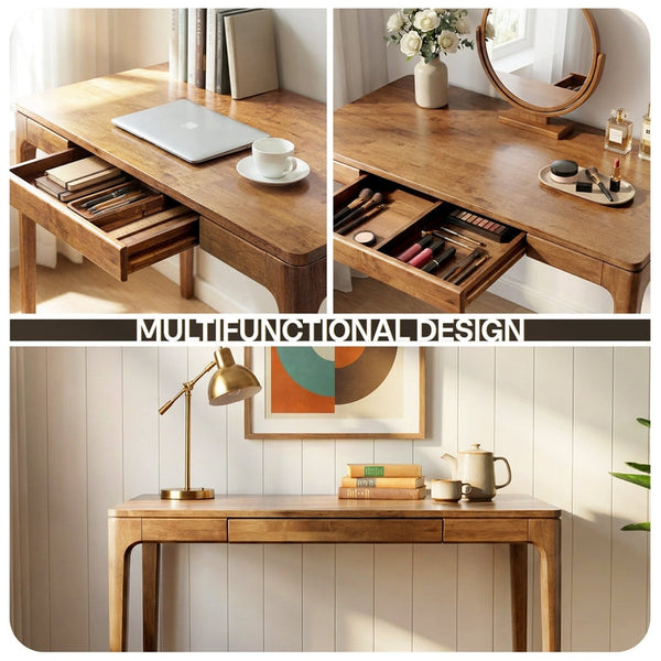 Wilma 48' Rubber Wood Desk - dimensions