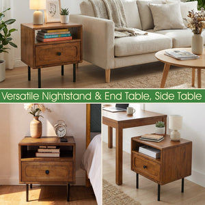 Savana Solid Wood Single-Drawer Nightstand - alternate view