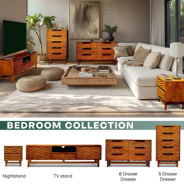 Elara Solid Wood Dresser with 5 Drawers - view 19