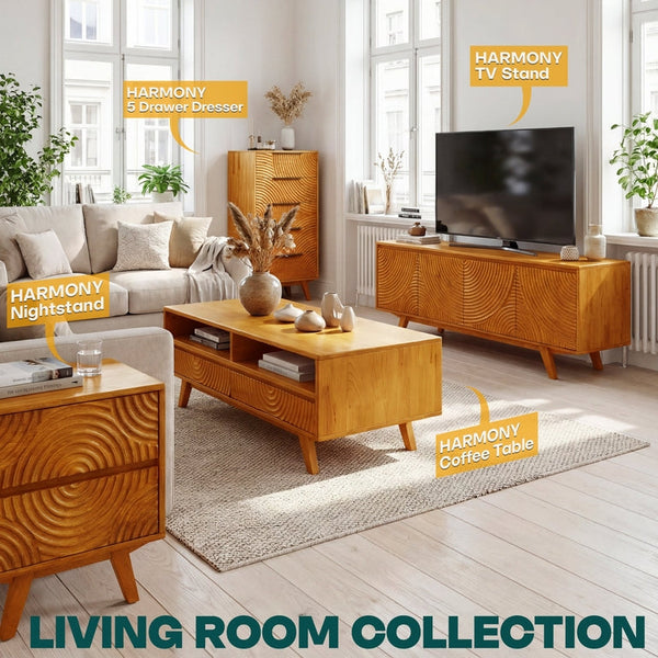 Harmony Wooden Coffee Table - in use