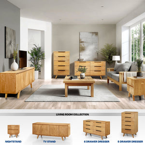 Harmony Solid Wood Dresser with 6 Drawers - product view
