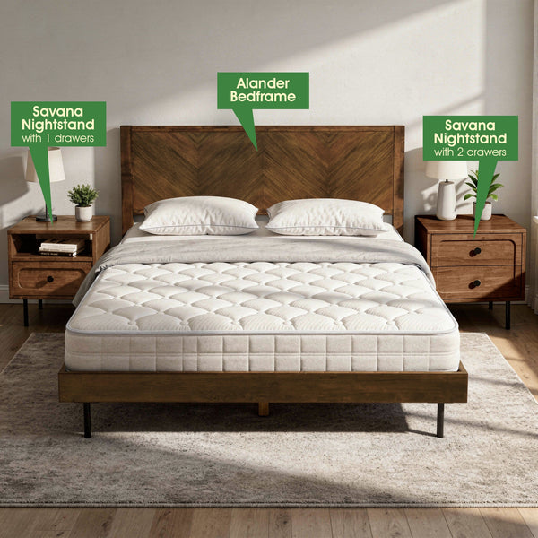 Savana Solid Wood Single-Drawer Nightstand - product view