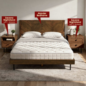 Savana Solid Wood 2-Drawer Nightstand - product view